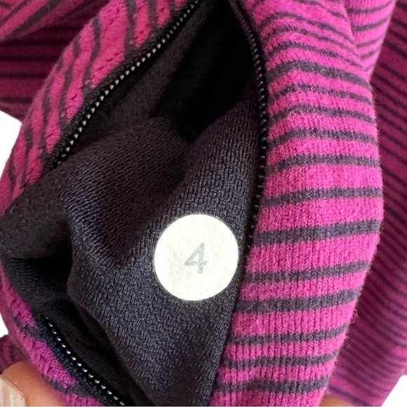 Lululemon Kanto Catch Me Long Sleeve Kanto Stripe Regal Plum Naval Blue, Size 4 - Picture 11 of 11